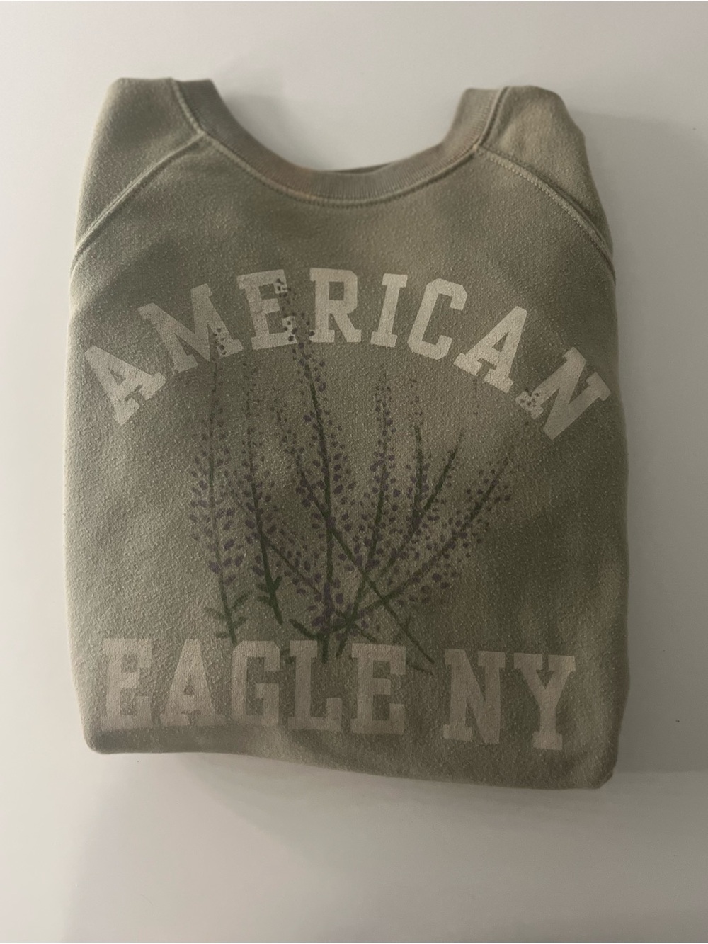 American Eagle Outfitters Olive Green Graphic Sweatshirt
